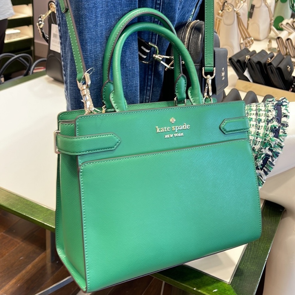 Kate Spade staci medium satchel
COLOR: Green Bean - Picture 6 of 16